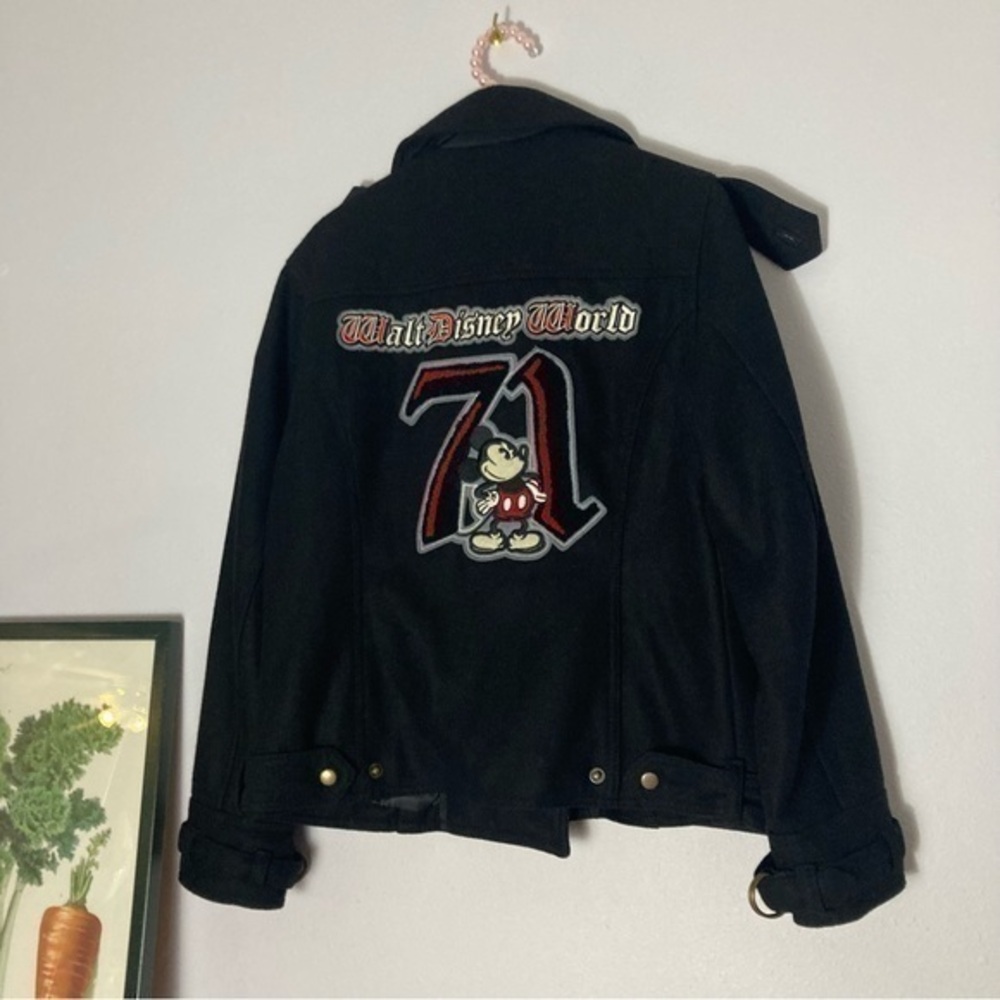 Vintage Disney Parks black wool blend pea coat size M